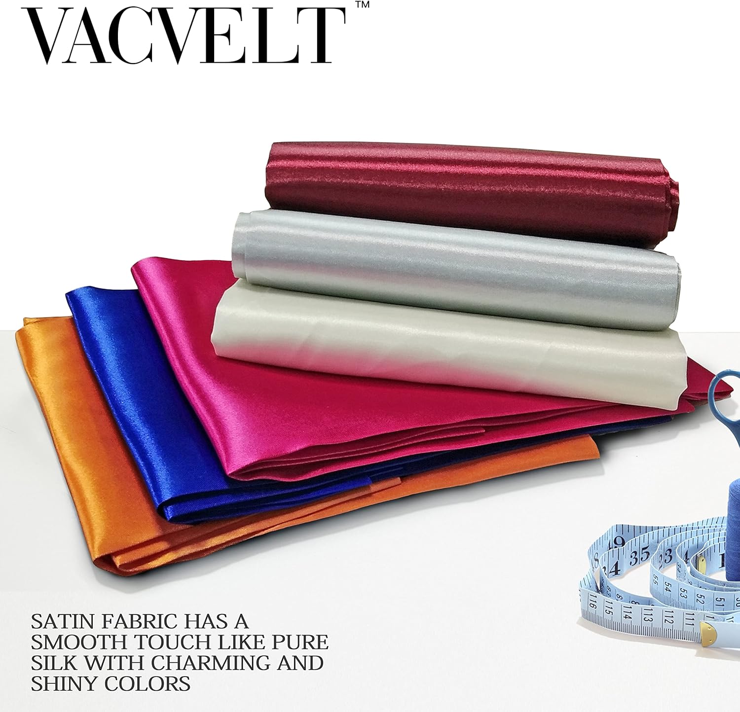 VACVELT Charmeuse Satin Fabric by The Yard, 60 Inch Wide Hunter Green Satin Fabric Shiny & Soft Cloth Fabric, Silky Satin Fabric for Bridal Dress, Wedding Decorations, Crafts, Sewing, Draping (1 Yard)